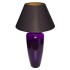 Lampada da tavolo in vetro viola stretta con paralume nero