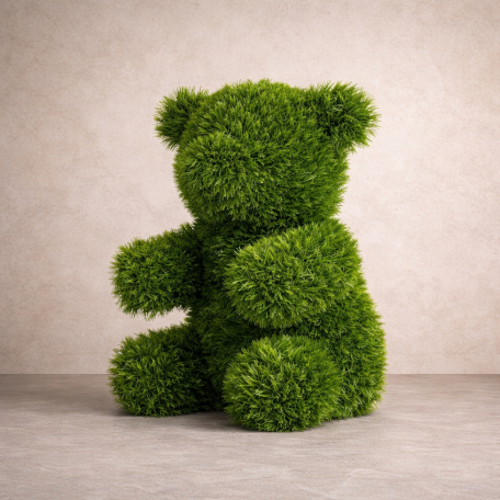 Orso Seduto  In erba sintetica  UVR H 35 cm