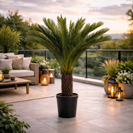 Palma Cycas Artificiale  UVR  28 Foglie  100 cm