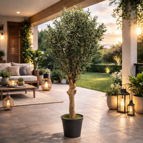 Olivo Seminaturale  Verde con frutti  Tronco Jamaica  H 200 cm