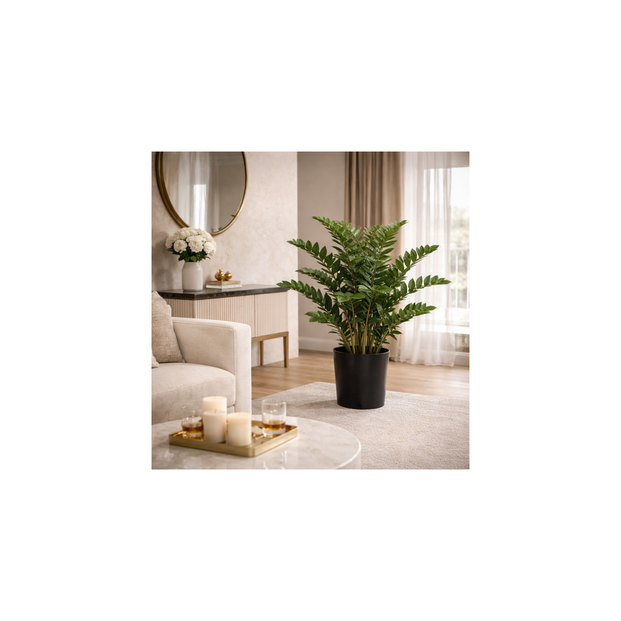 Giulia Grillo Zamioculcas Artificiale  Verde  Foglie Real Touch  H 120 cm