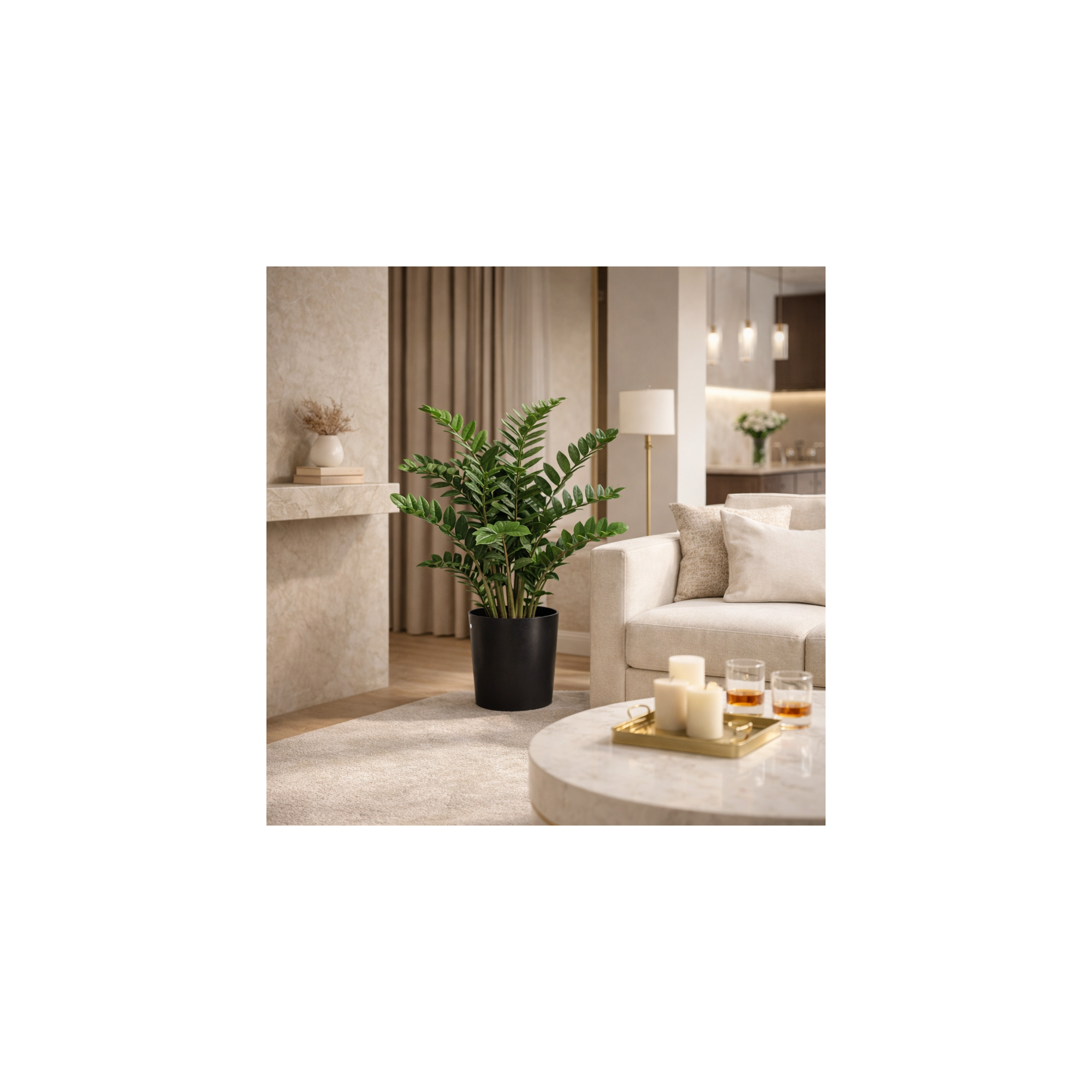 Giulia Grillo Zamioculcas Artificiale  Verde  Foglie Real Touch  H 120 cm