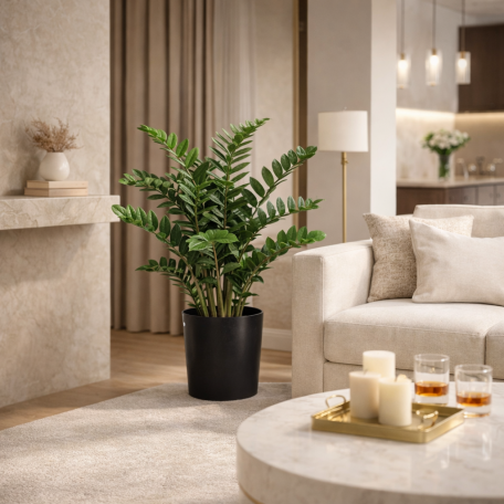 Zamioculcas Artificiale  Verde  Foglie Real Touch  H 120 cm