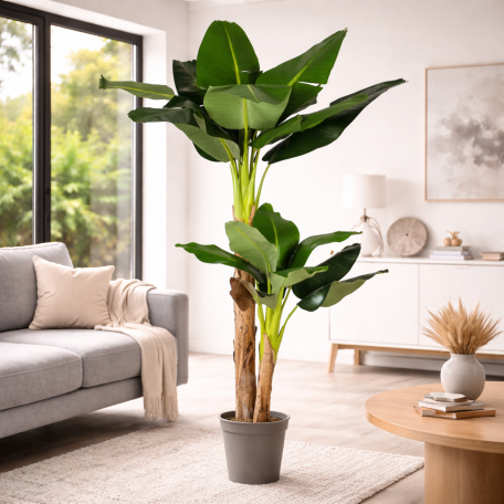 Banano Seminaturale Verde 2 Tronchi in Corteccia di Banano 150cm