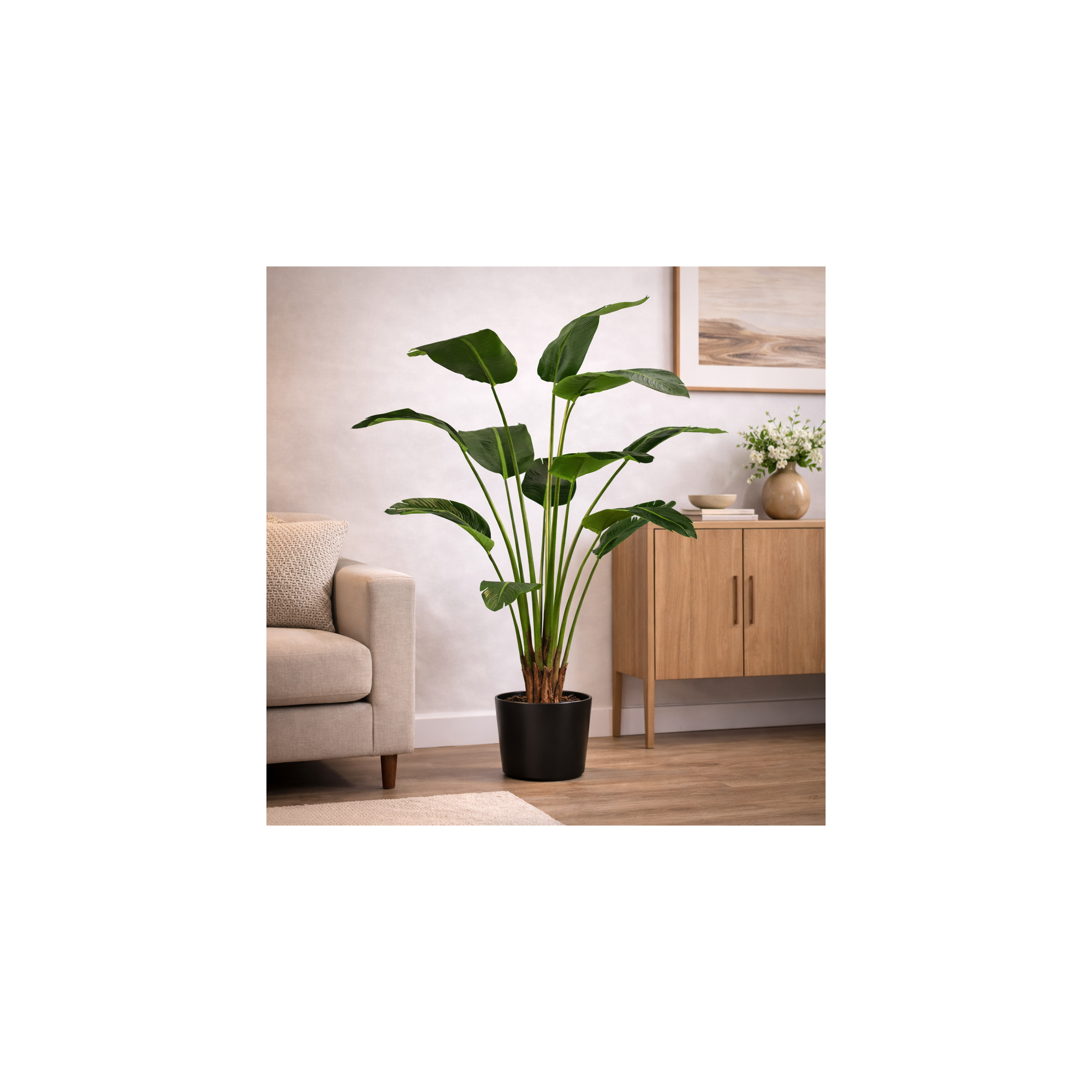 Giulia Grillo Palma del Viaggiatore Deluxe Artificiale Verde 12 Foglie 180cm