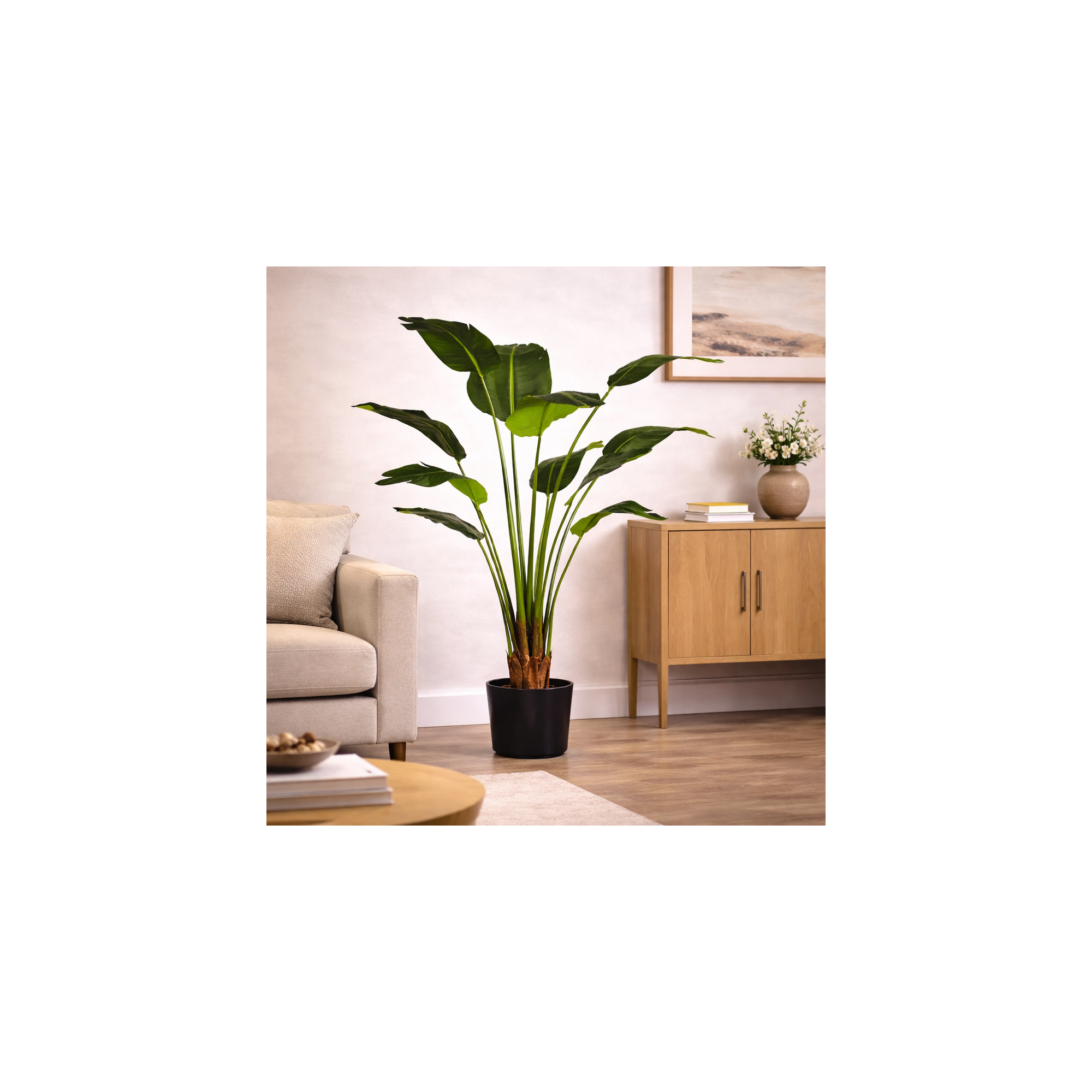 Giulia Grillo Palma del Viaggiatore Deluxe Artificiale Verde 10 Foglie 210cm