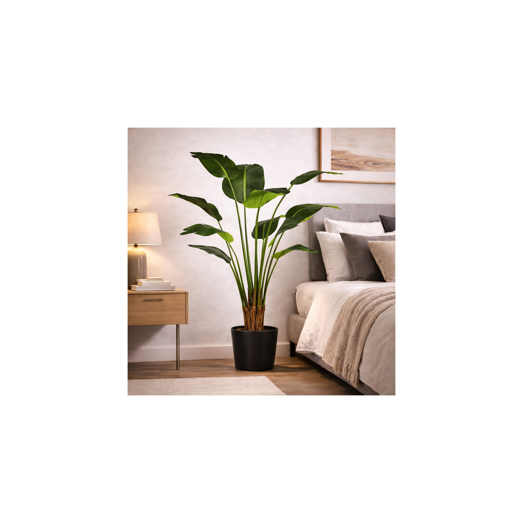 Giulia Grillo Palma del Viaggiatore Deluxe Artificiale Verde 10 Foglie 210cm