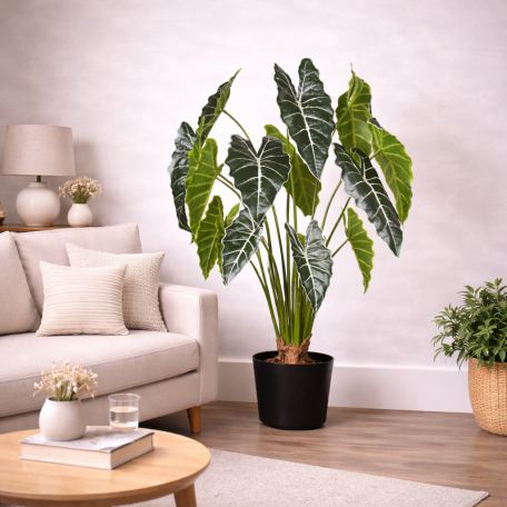 Grand Syngonium Artificiale Variegato con 12 foglie 100 cm