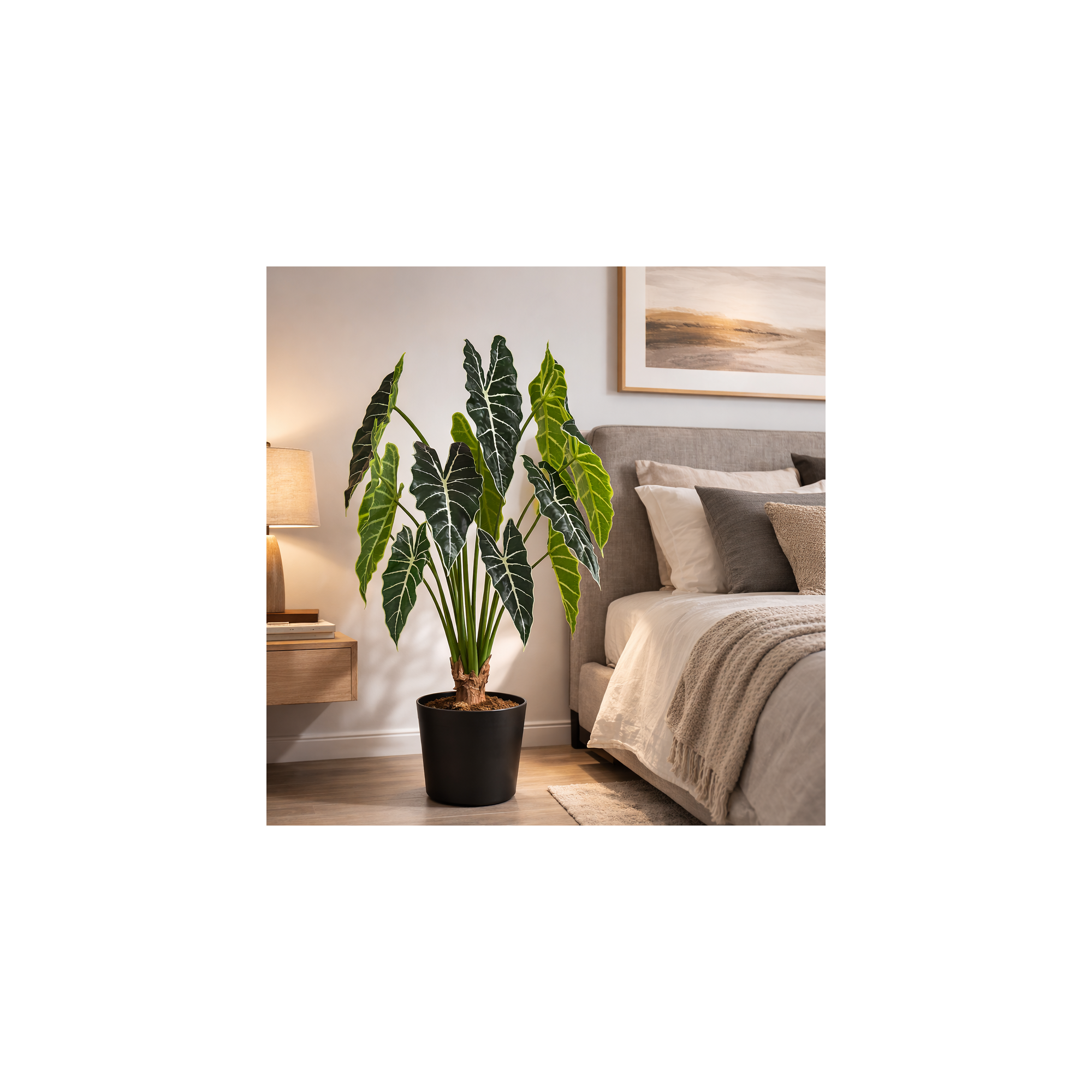  Grand Syngonium Artificiale Variegato con 12 foglie 100 cm