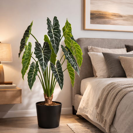 Grand Syngonium Artificiale Variegato con 12 foglie 100 cm