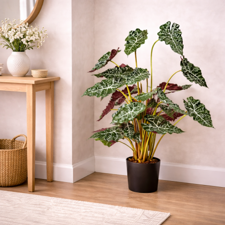 Alocasia Polly Artificiale Variegata UVR 90cm