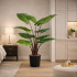 Alocasia Macrorrhiza Artificiale Verde Base con ciottoli 120cm