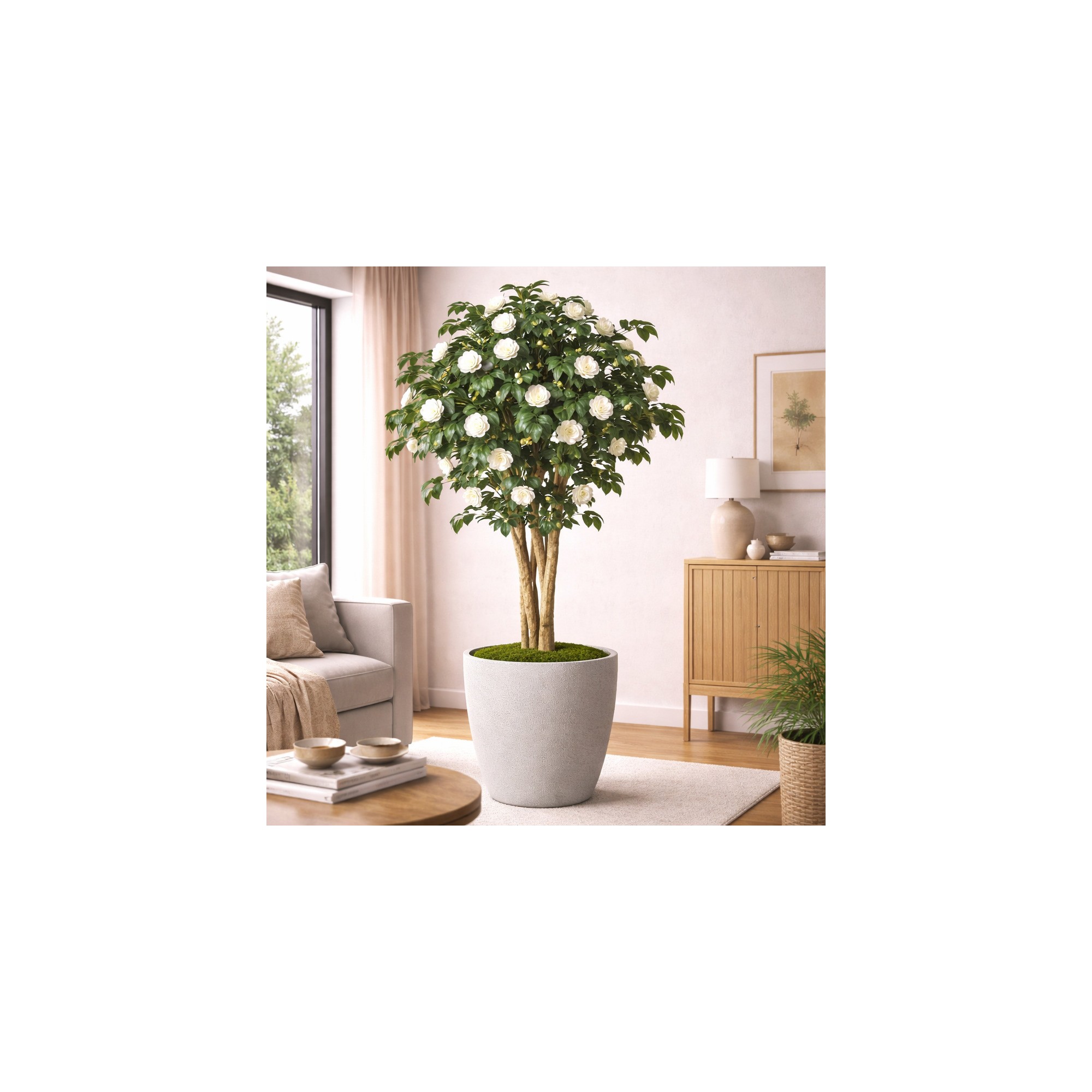  Camelia Seminaturale  Fiori Bianchi  Tronco Mansanisi H 225 CM