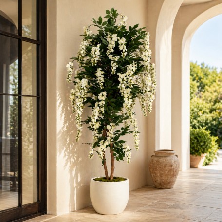 Glicine Seminaturale  Fiori Bianchi  Tronco Mansanisi H 100 cm