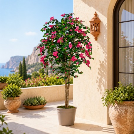 Bougainville Seminaturale  Fiori Rossi  Tronco Mansanisi H 200 CM