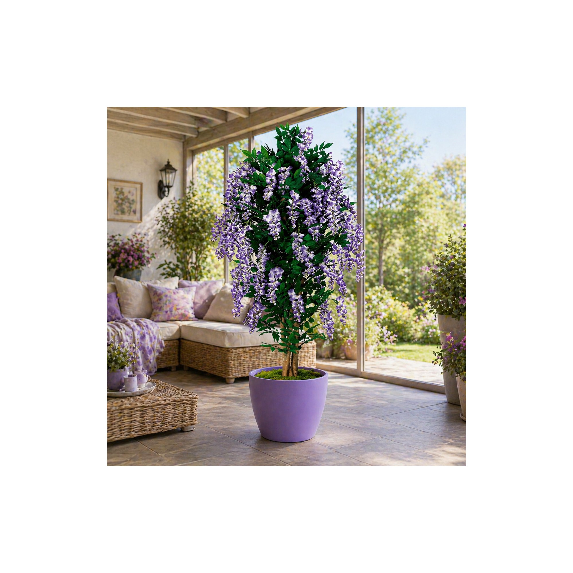  Glicine Seminaturale  Fiori Lavanda  Tronco Mansanisi H 200 CM
