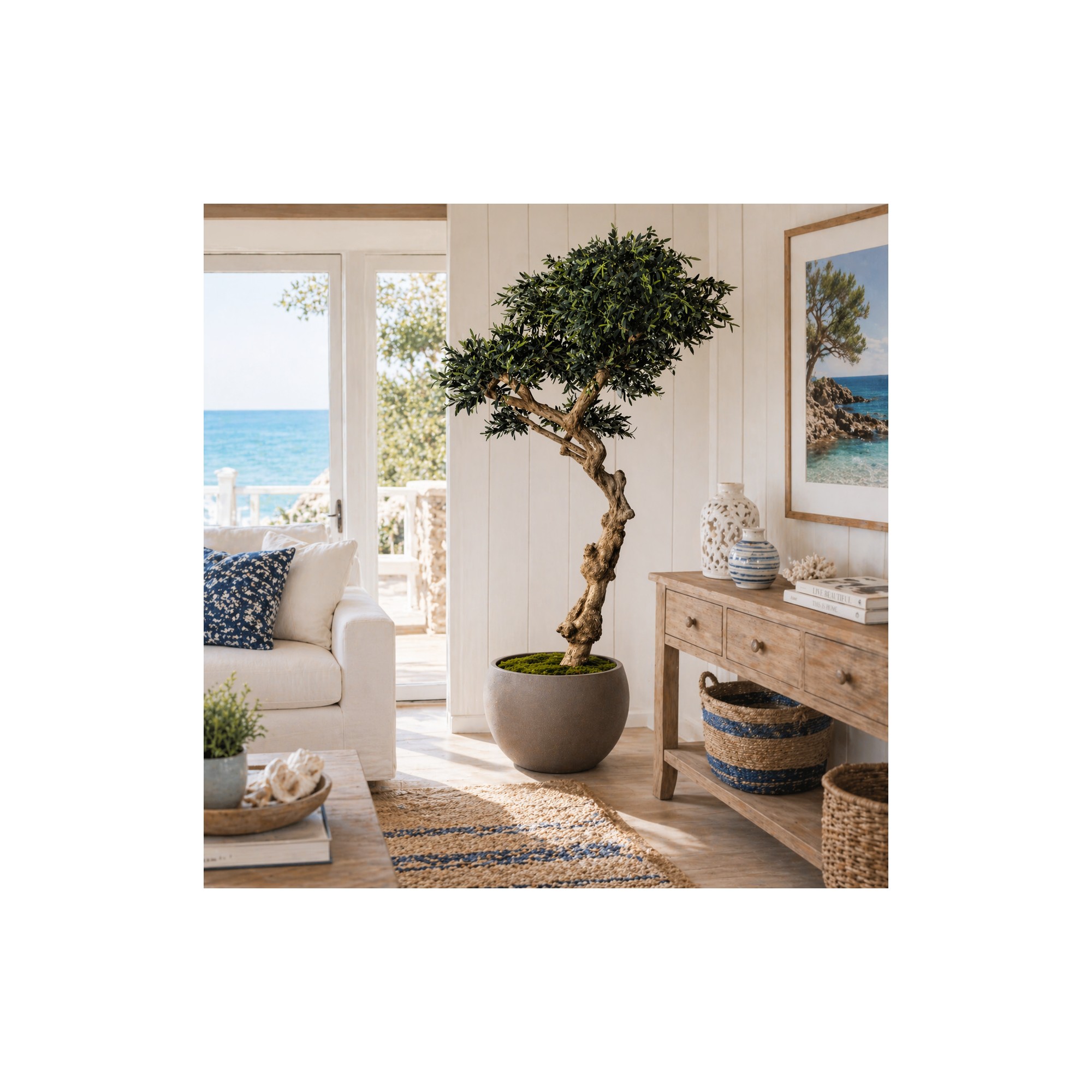  Olivo Seminaturale  Verde con frutti  Tronco Umbrella  H 275 cm
