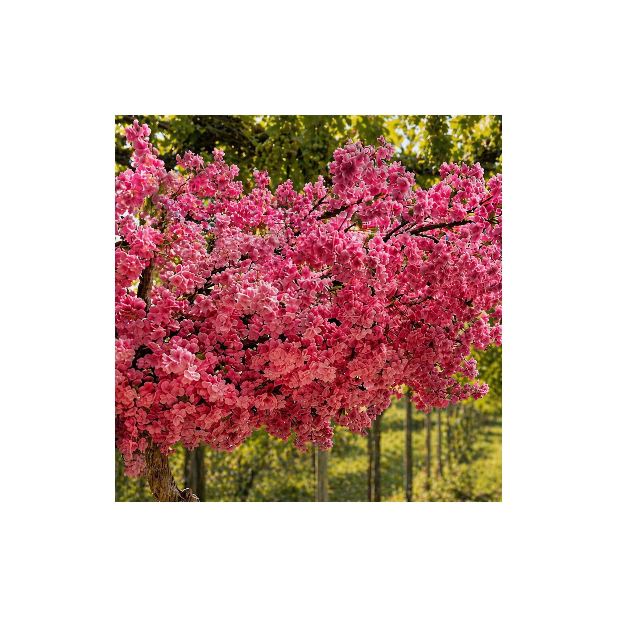  Pesco Seminaturale  Fiori Rosa  Tronco Umbrella ad angolo H 185 CM