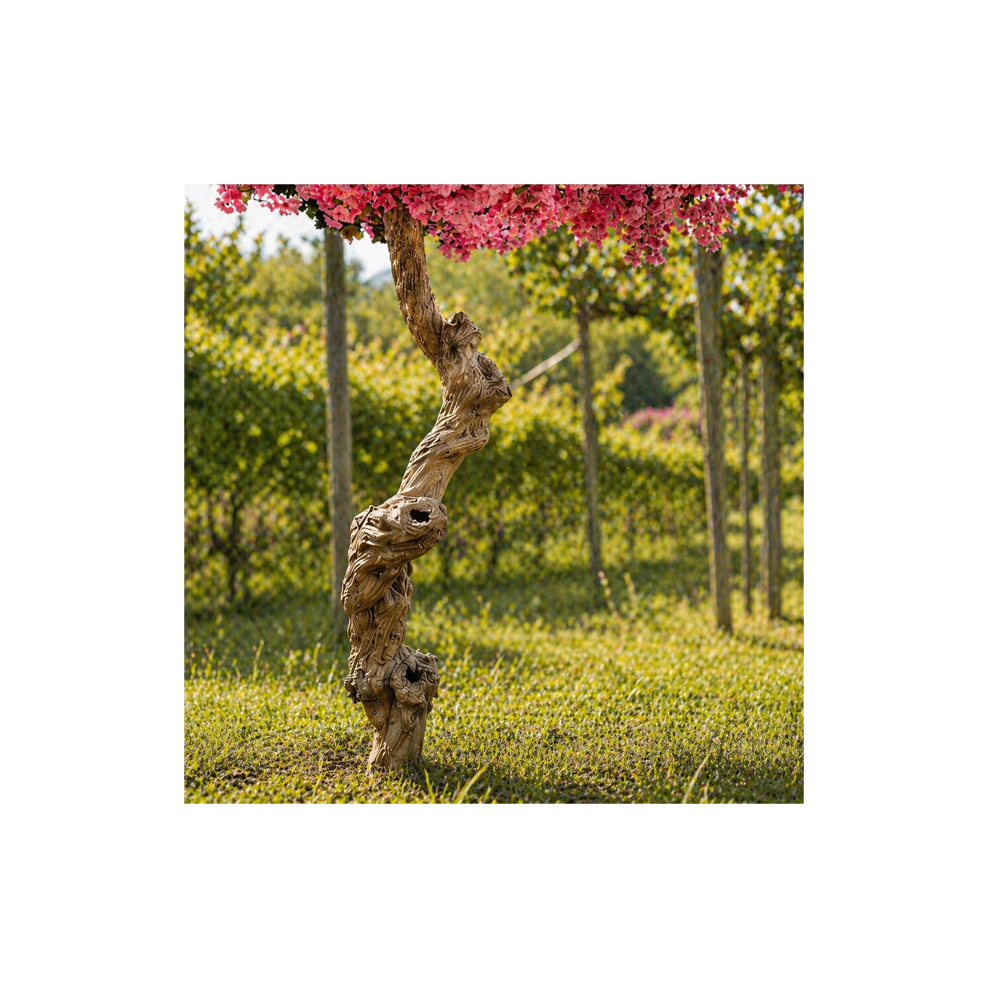  Pesco Seminaturale  Fiori Rosa  Tronco Umbrella ad angolo H 185 CM
