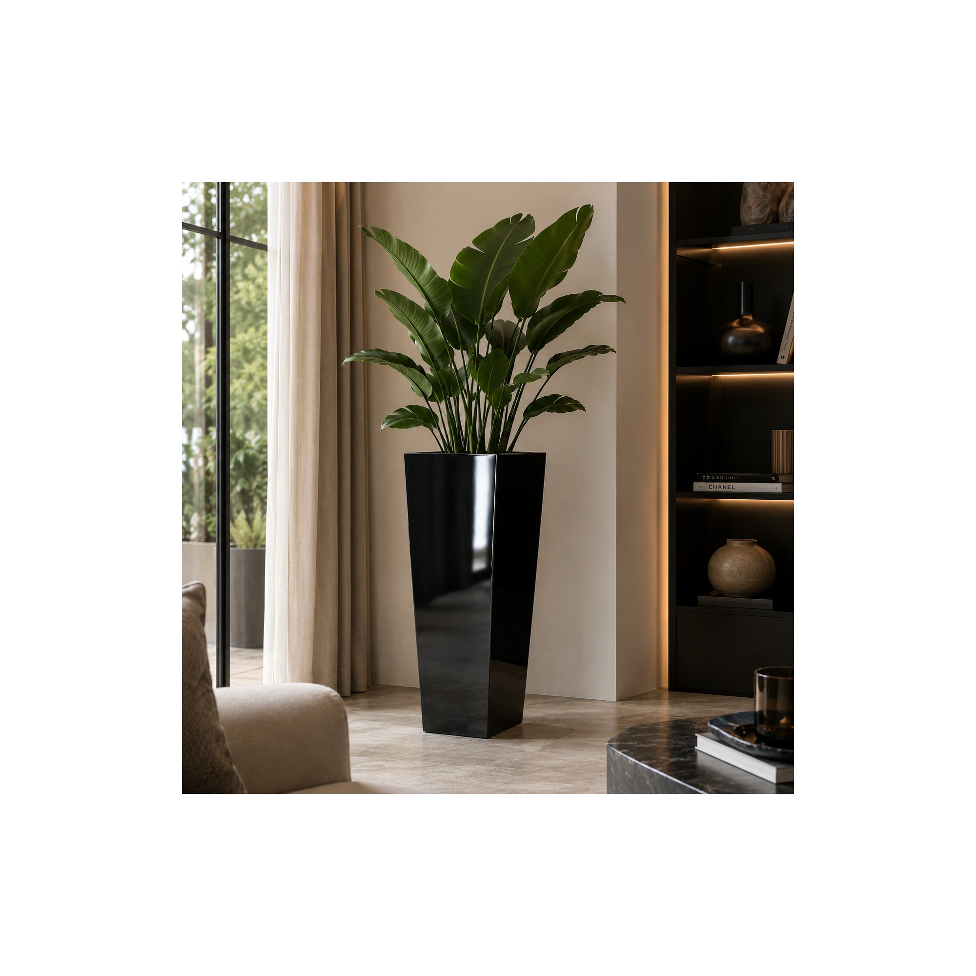  Vaso ARES  Laccato Lucido  Nero H 75
