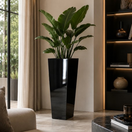 Vaso ARES  Laccato Lucido  Nero H 75