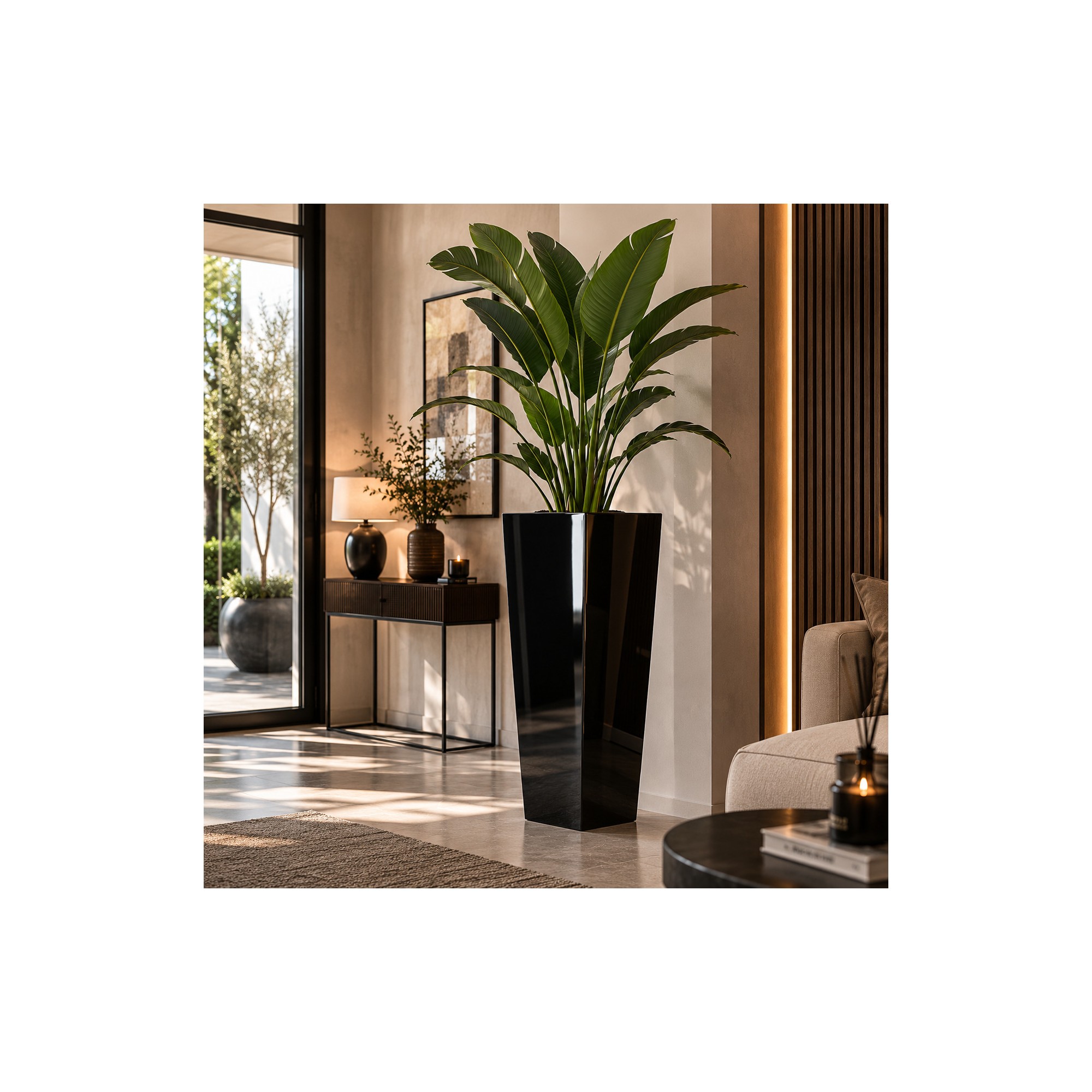  Vaso ARES  Laccato Lucido  Nero H 75
