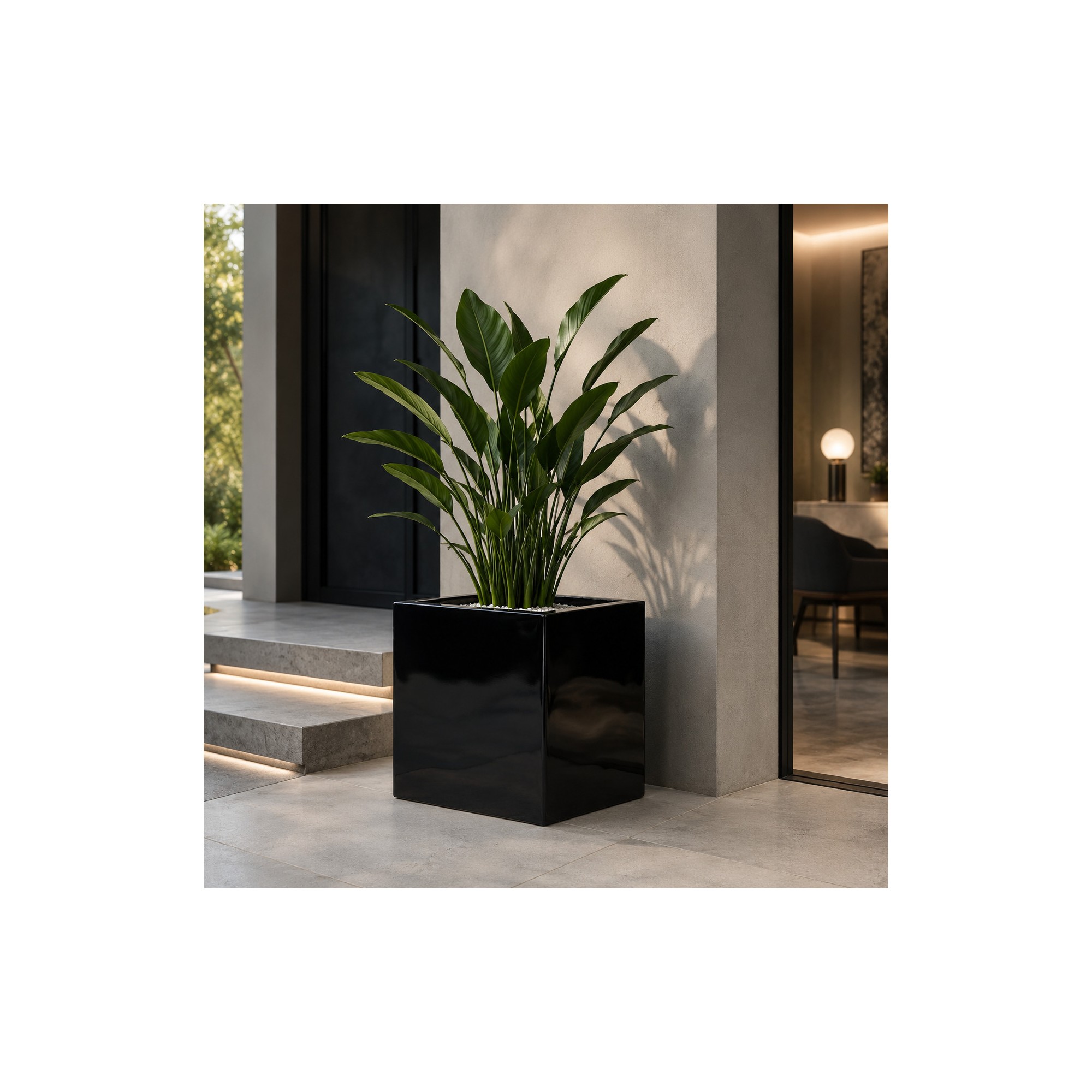  Vaso ARES  Laccato Lucido  Nero 50cm