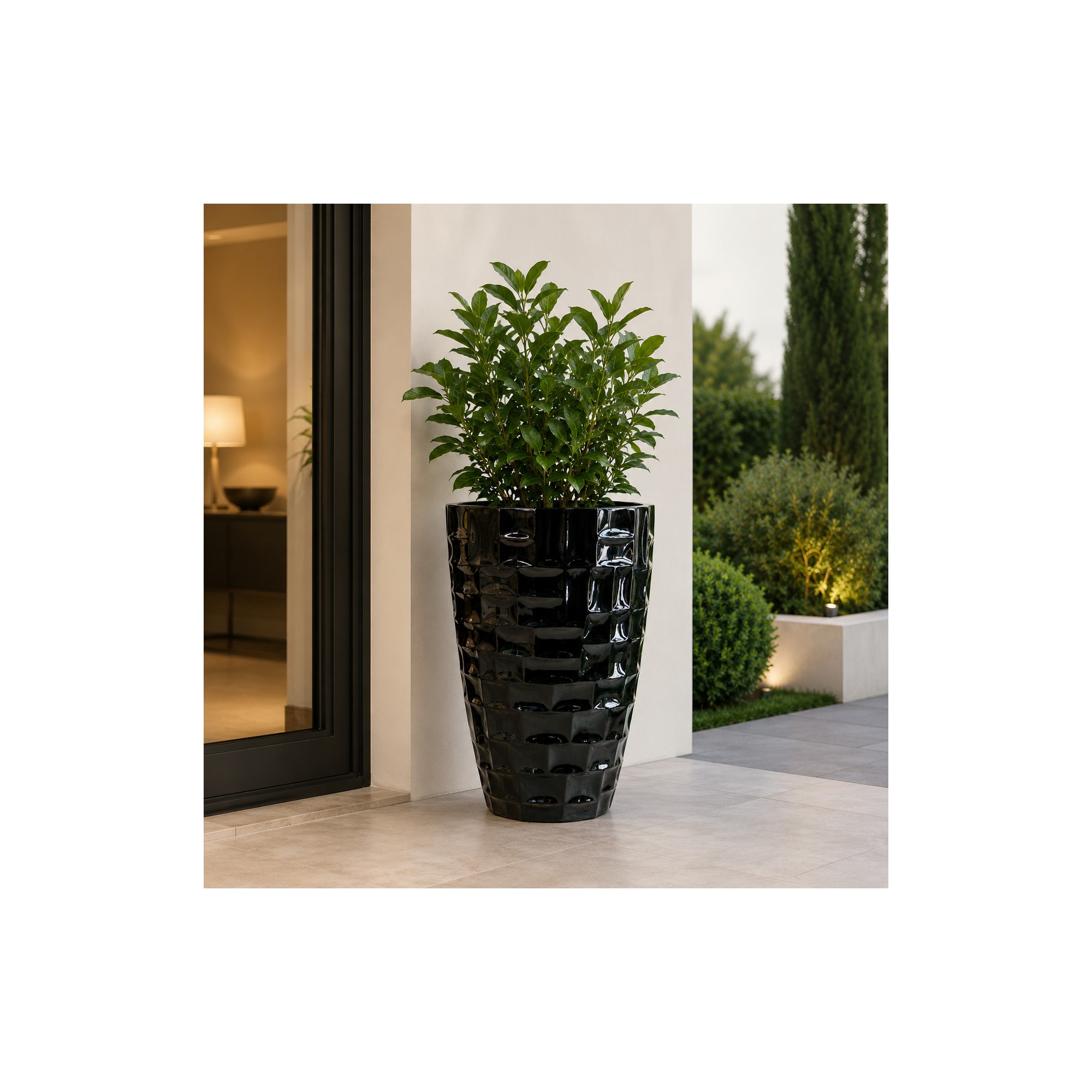  Vaso MOSAICO  Laccato Lucido  Nero