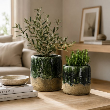 Vaso Moss - Verde Cemento - M
