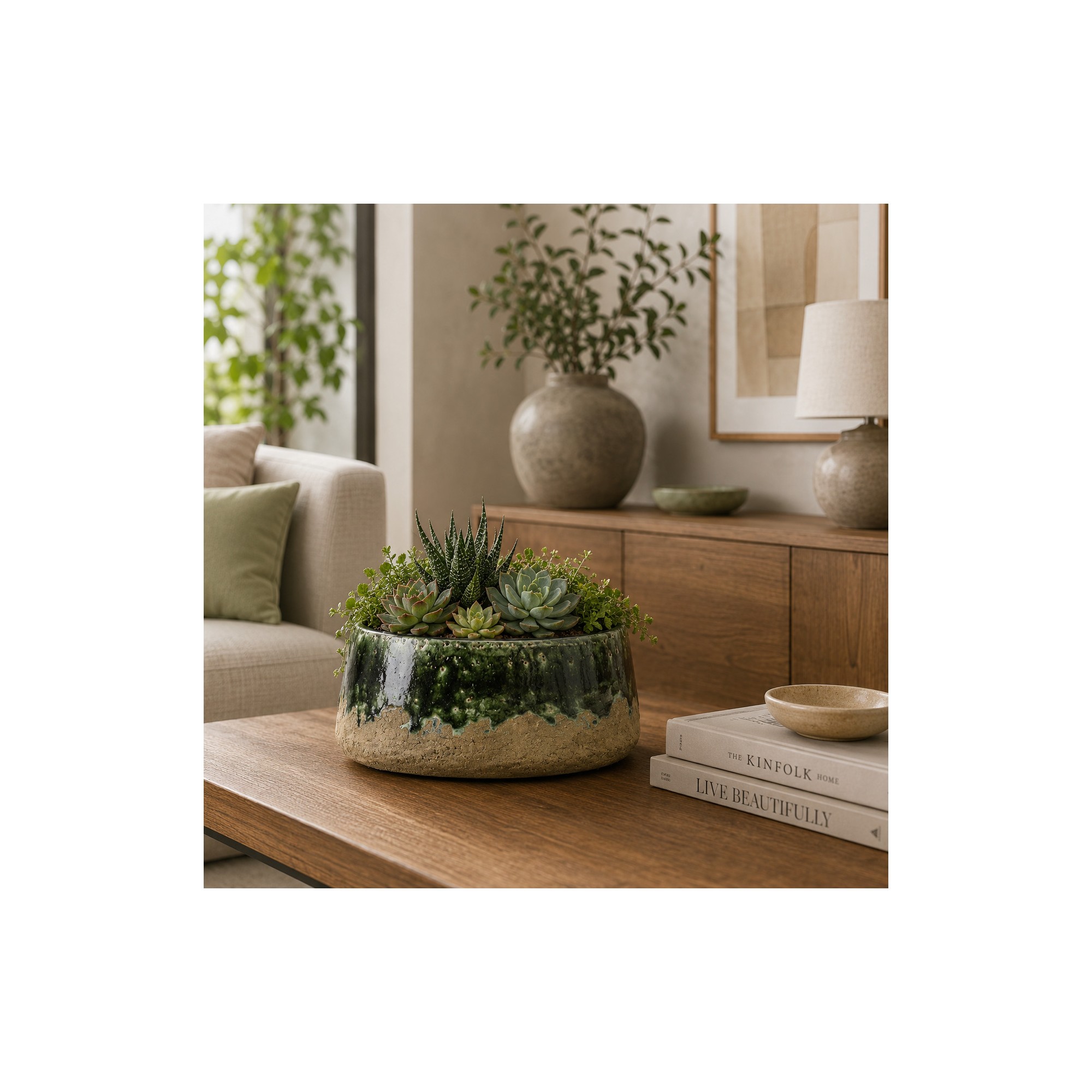 Giulia Grillo vaso ciotola moss - verde cementoto - basso