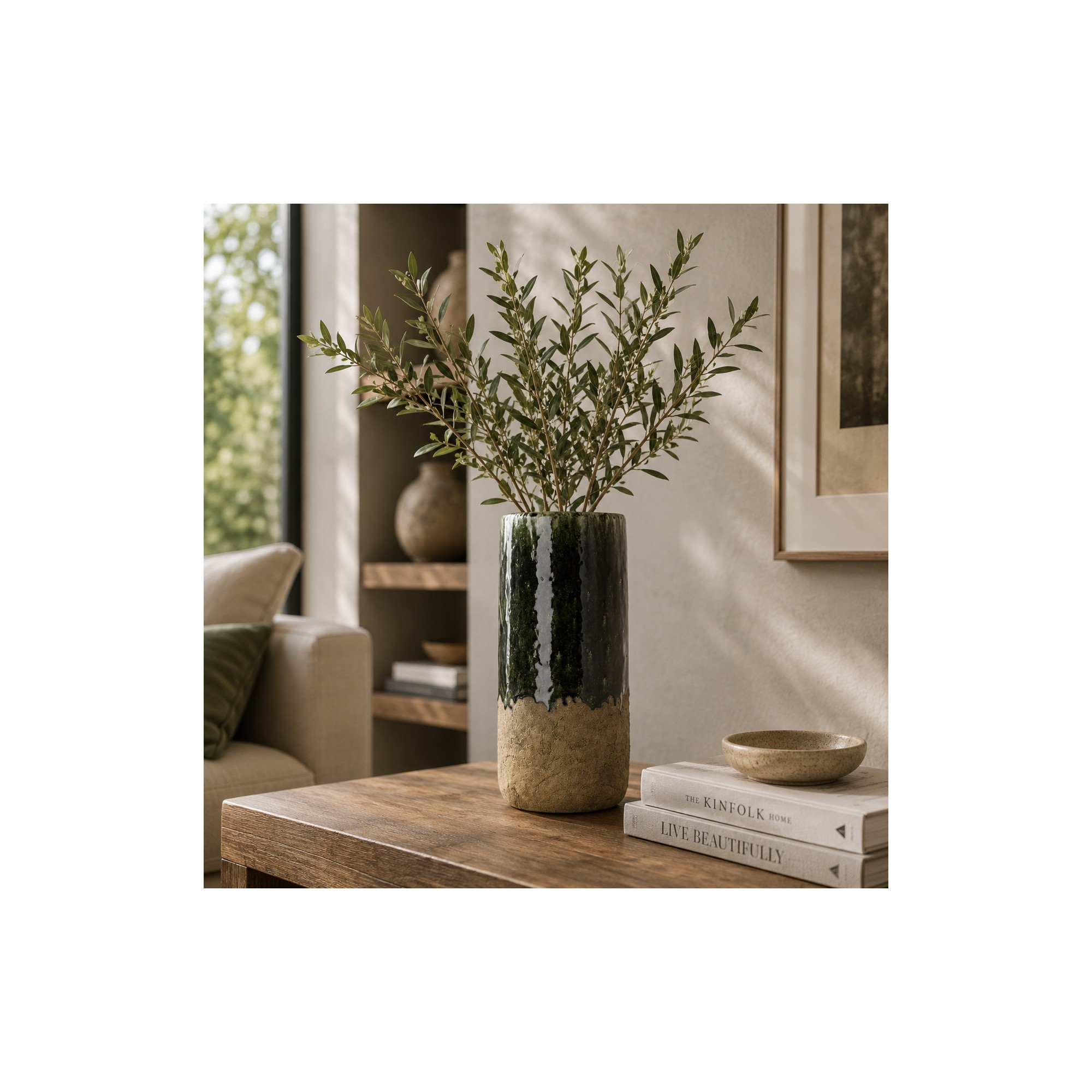 Giulia Grillo VASO CILINDRICO MOSS VERDE CEMENTO - M