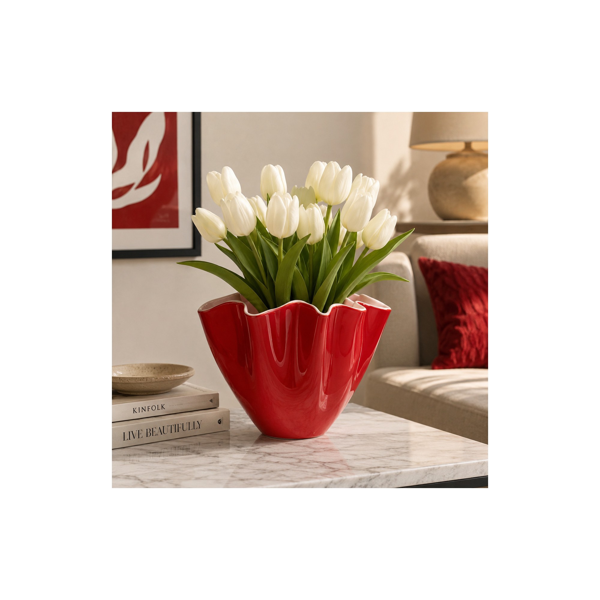  Vaso in Vetro Veil Rosso