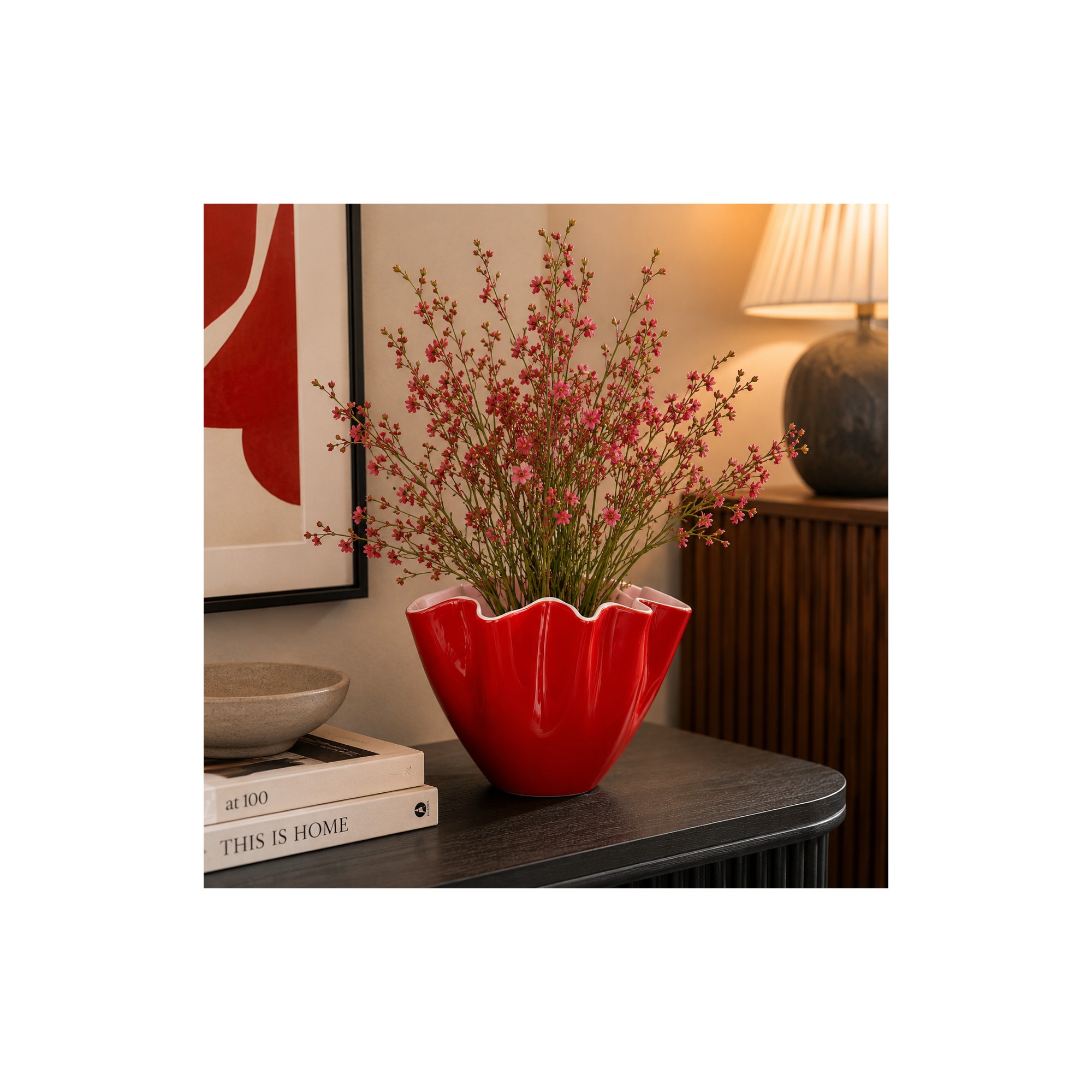  Vaso in Vetro Veil Rosso