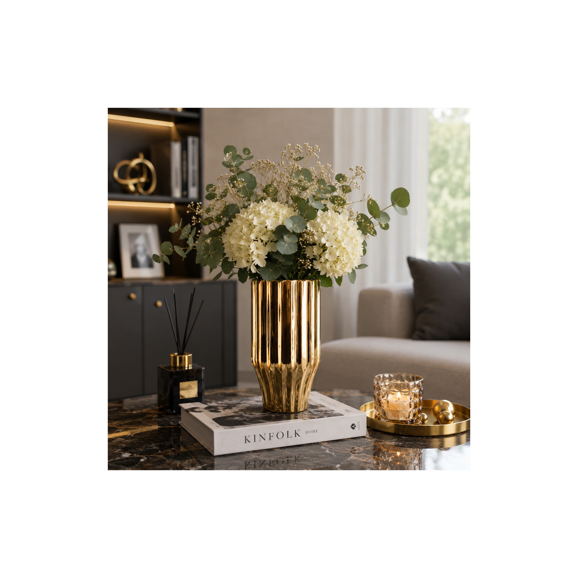 Giulia Grillo VASO YVONNE GOLD 14xh24,5cm