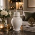Vaso Tempel in ceramica bianco crema 43 cm