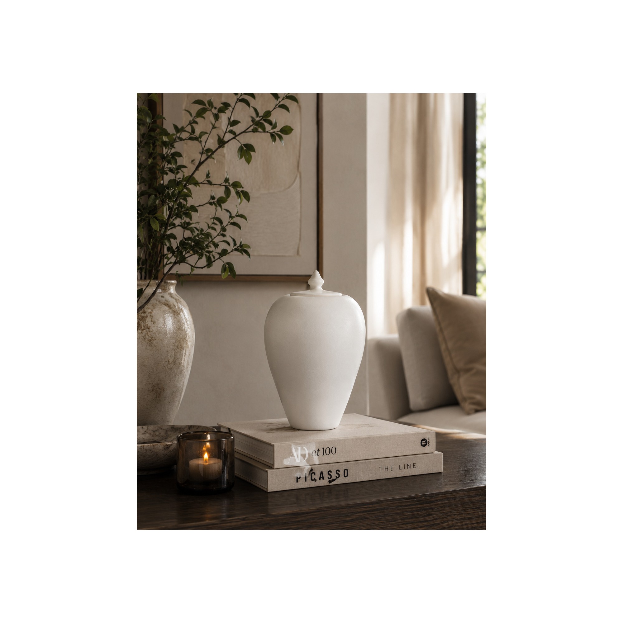 Giulia Grillo Coperchio vaso in ceramica bianco crema 29 cm