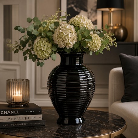 Vaso Anello in Ceramica Nero