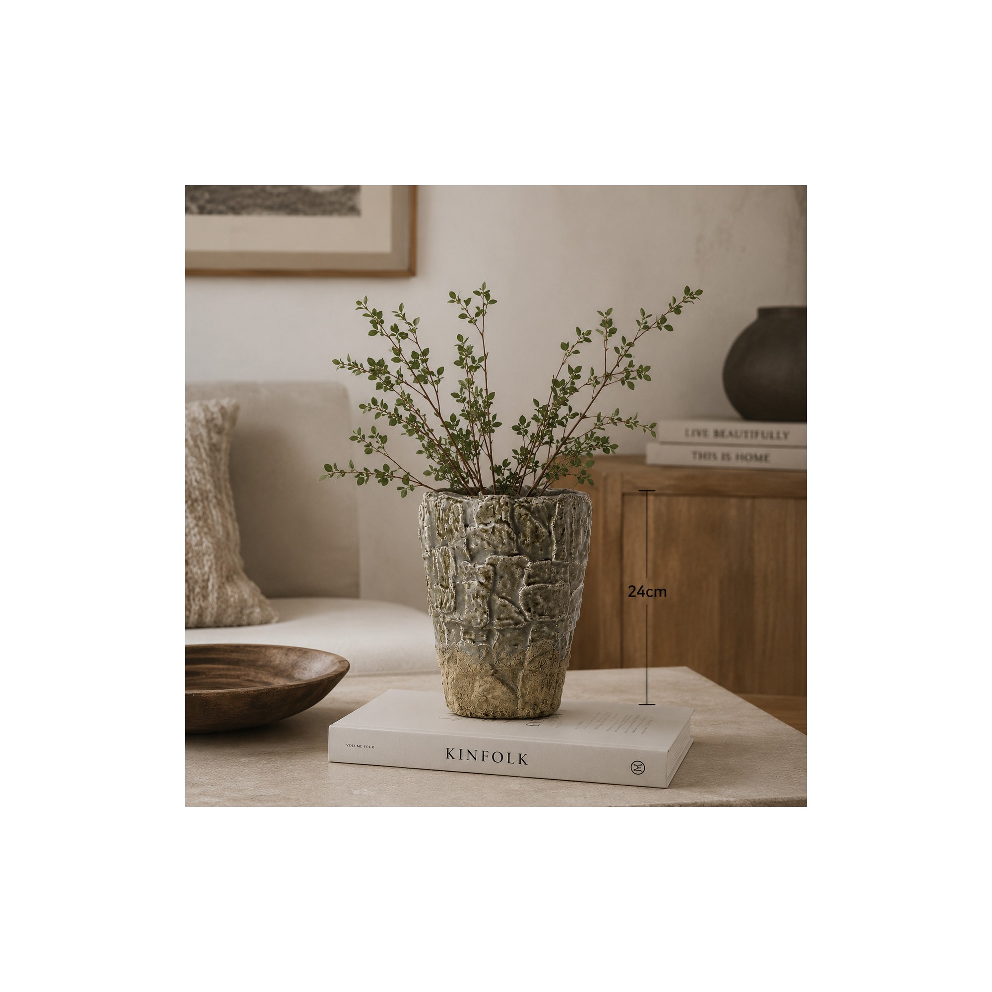 Giulia Grillo VASO THE ROCK TEXTURE  PIETRA GRIGIA  L