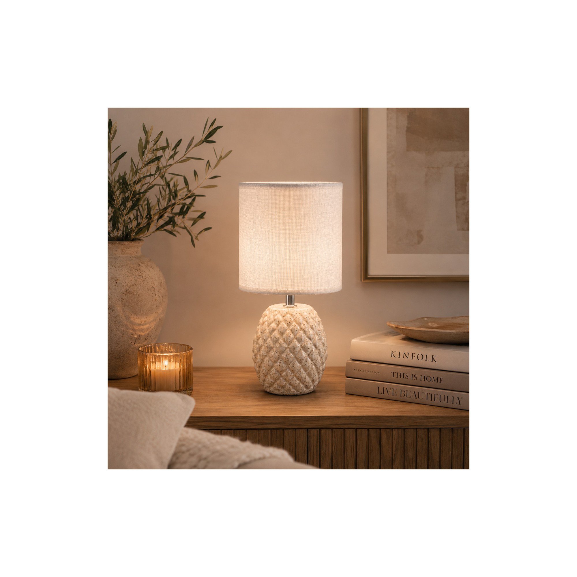 Giulia Grillo Lampada da tavolo PIGNA BEIGE 10x14x28,5cm