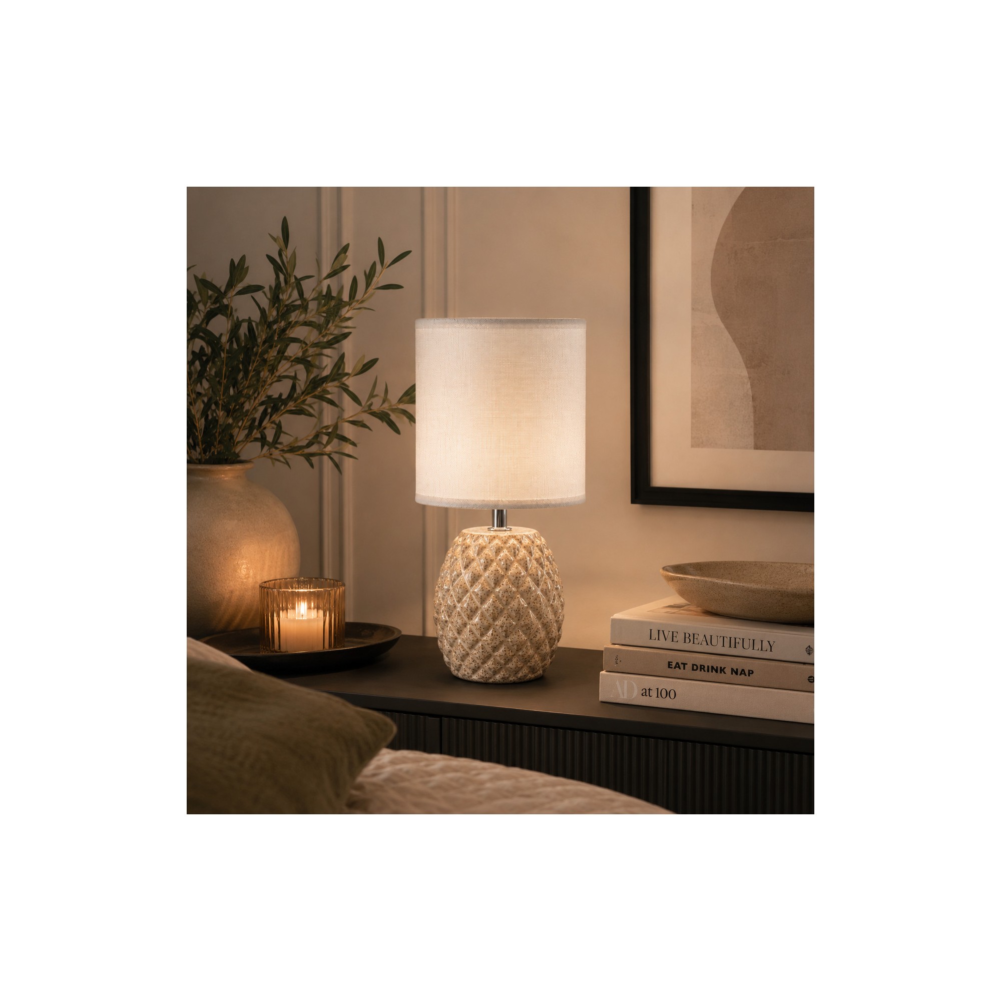 Giulia Grillo Lampada da tavolo PIGNA BEIGE 10x14x28,5cm