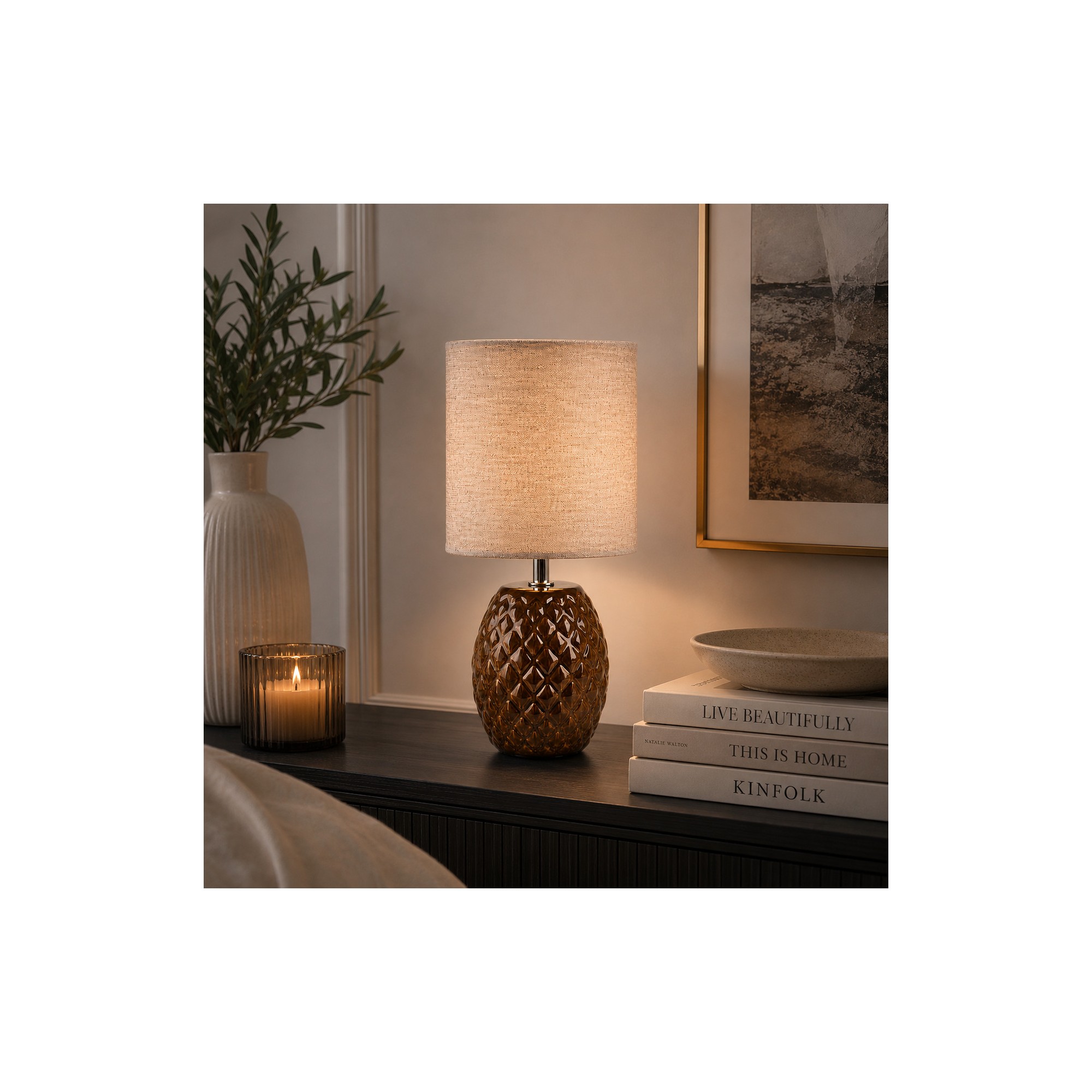 Giulia Grillo Lampada da tavolo PIGNA MARRONE 10x14x28,5cm