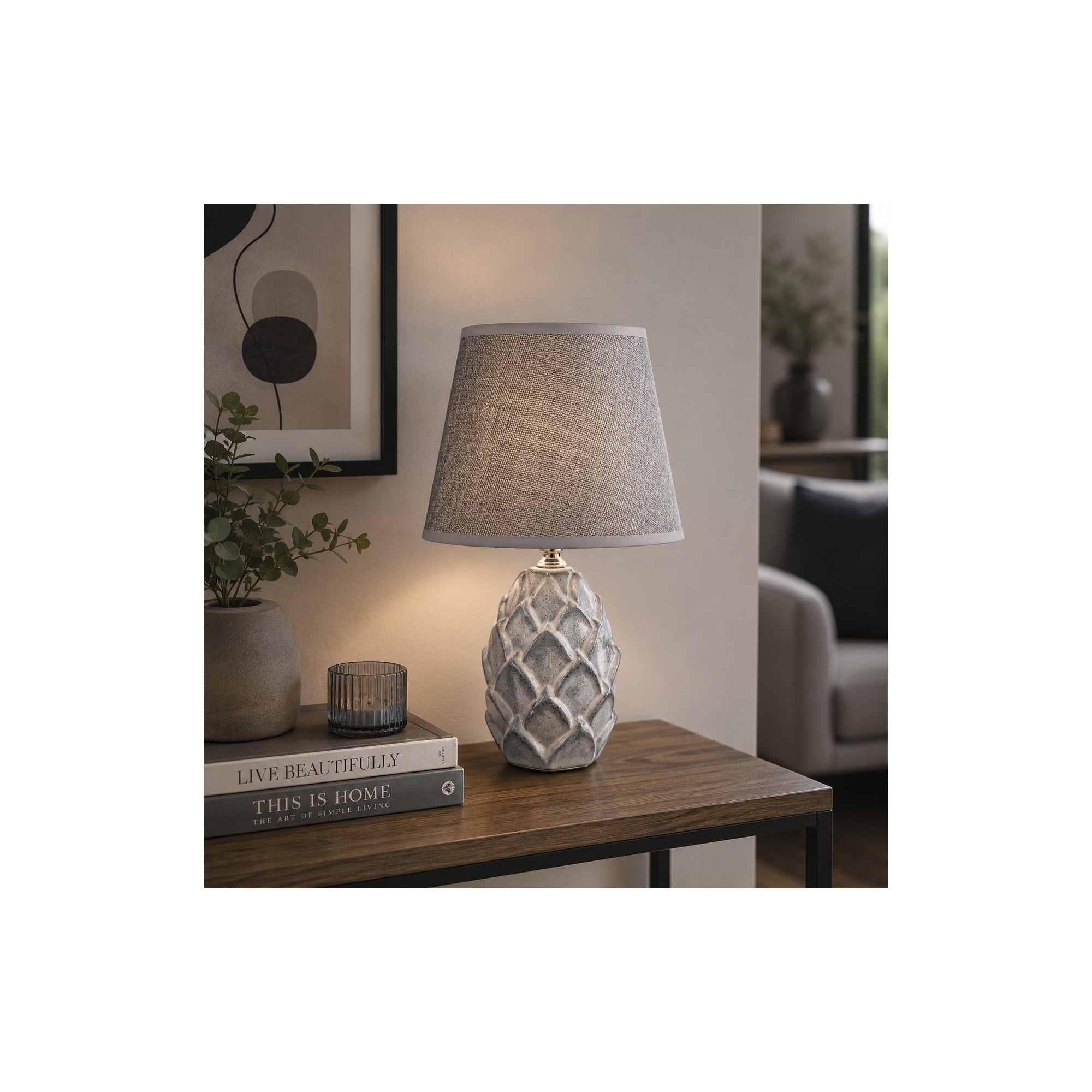 Giulia Grillo LETI GRIGIO Lampada da tavolo 10x10x30cm