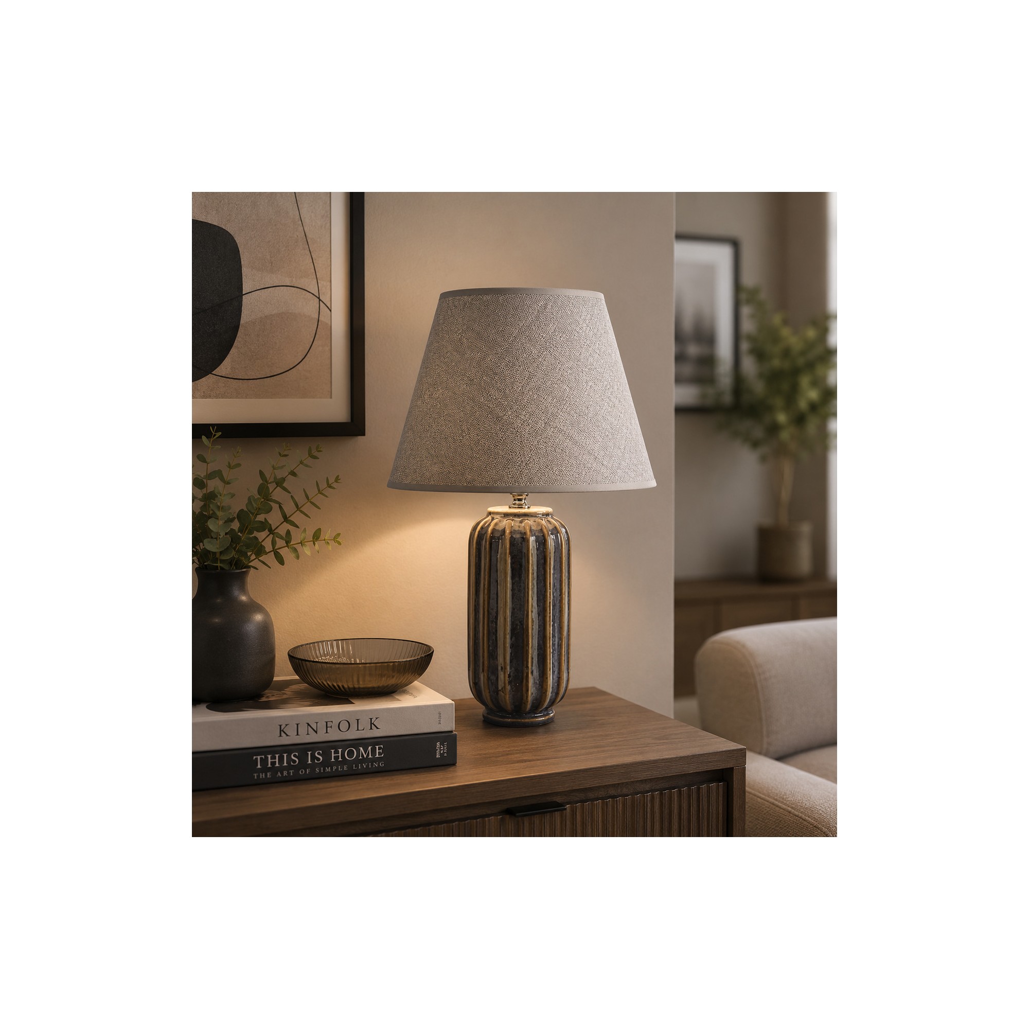Giulia Grillo LETI GRIGIO Lampada da tavolo 10x10x41cm