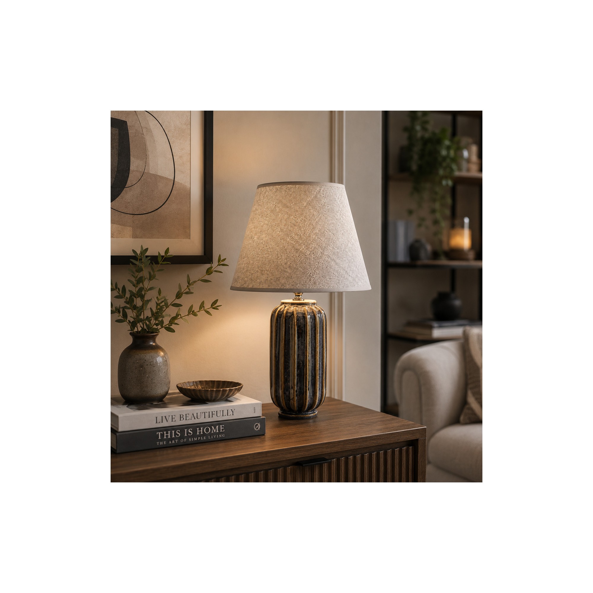 Giulia Grillo LETI GRIGIO Lampada da tavolo 10x10x41cm