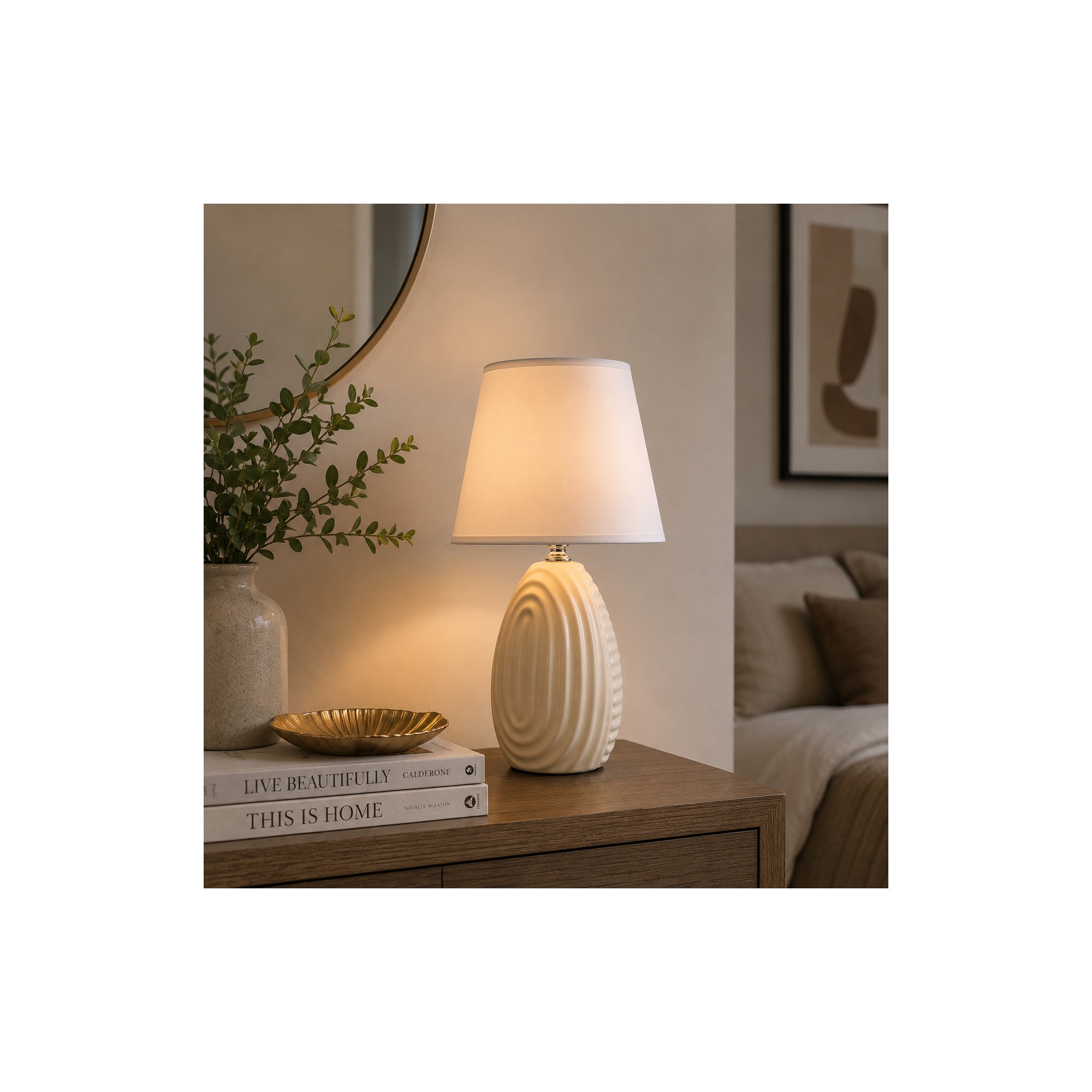 Giulia Grillo Lampada da tavolo LETI BEIGE 22cm x 11cm x 10cm
