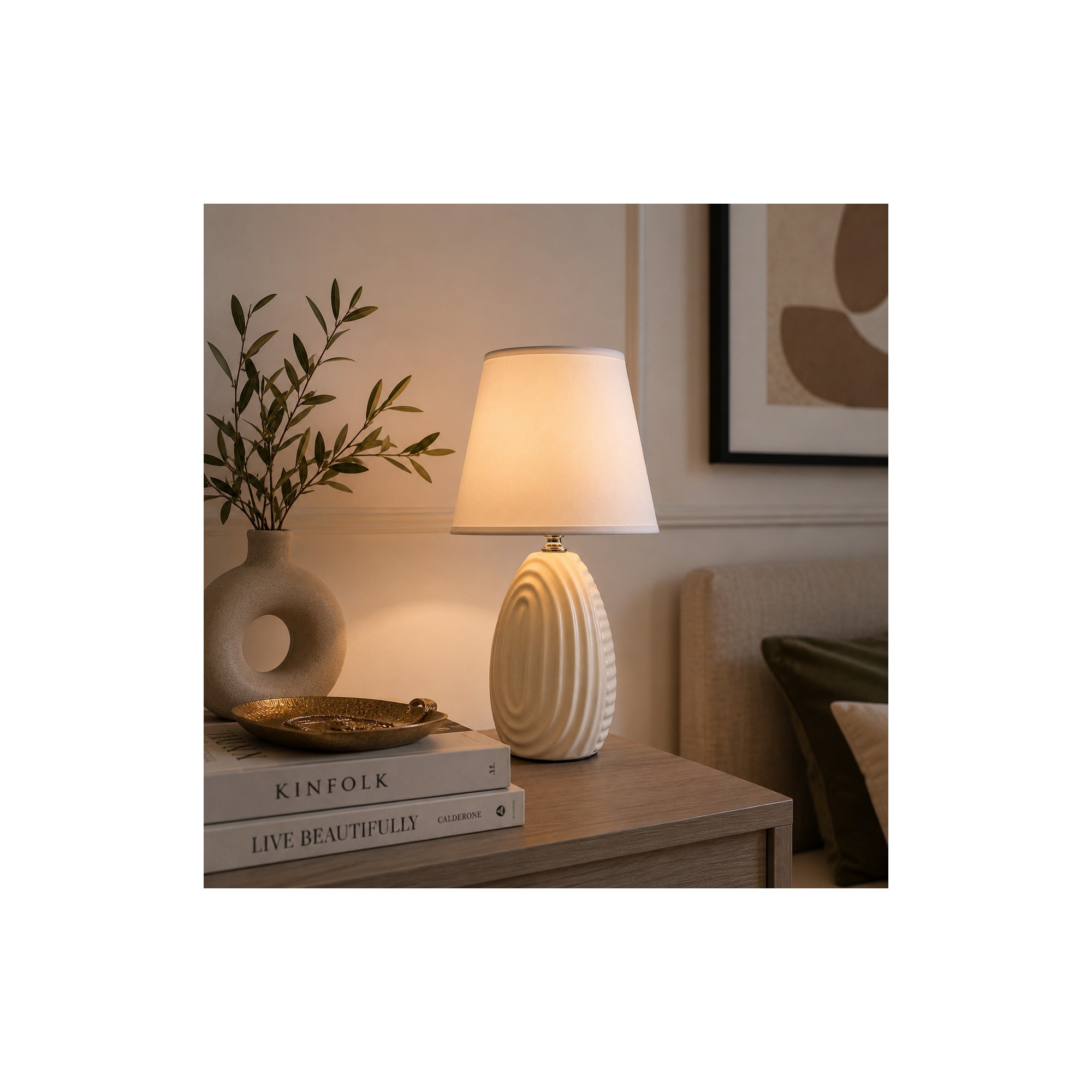 Giulia Grillo Lampada da tavolo LETI BEIGE 22cm x 11cm x 10cm