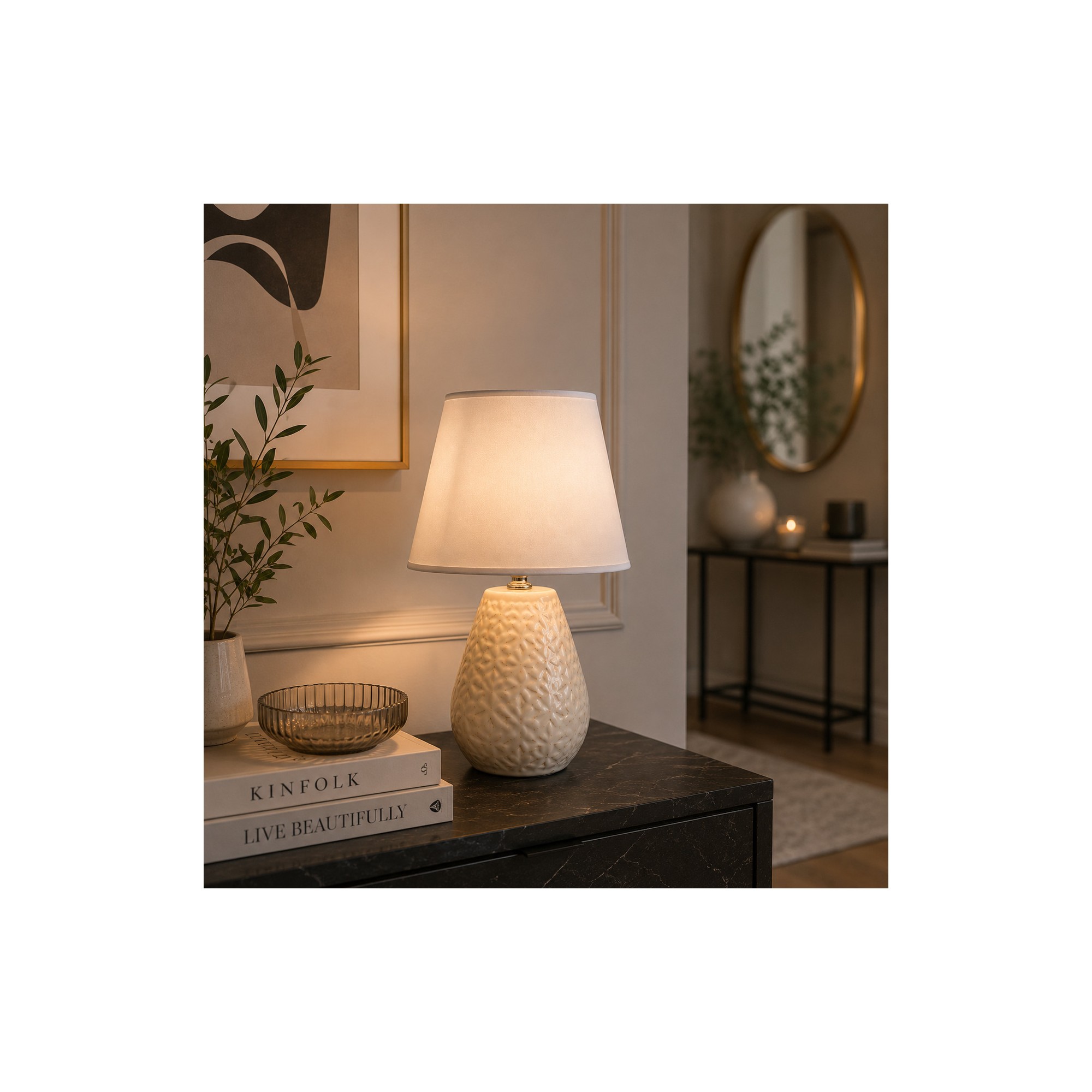 Giulia Grillo Lampada da tavolo LETI BEIGE 22cm x 12cm x 10.5cm