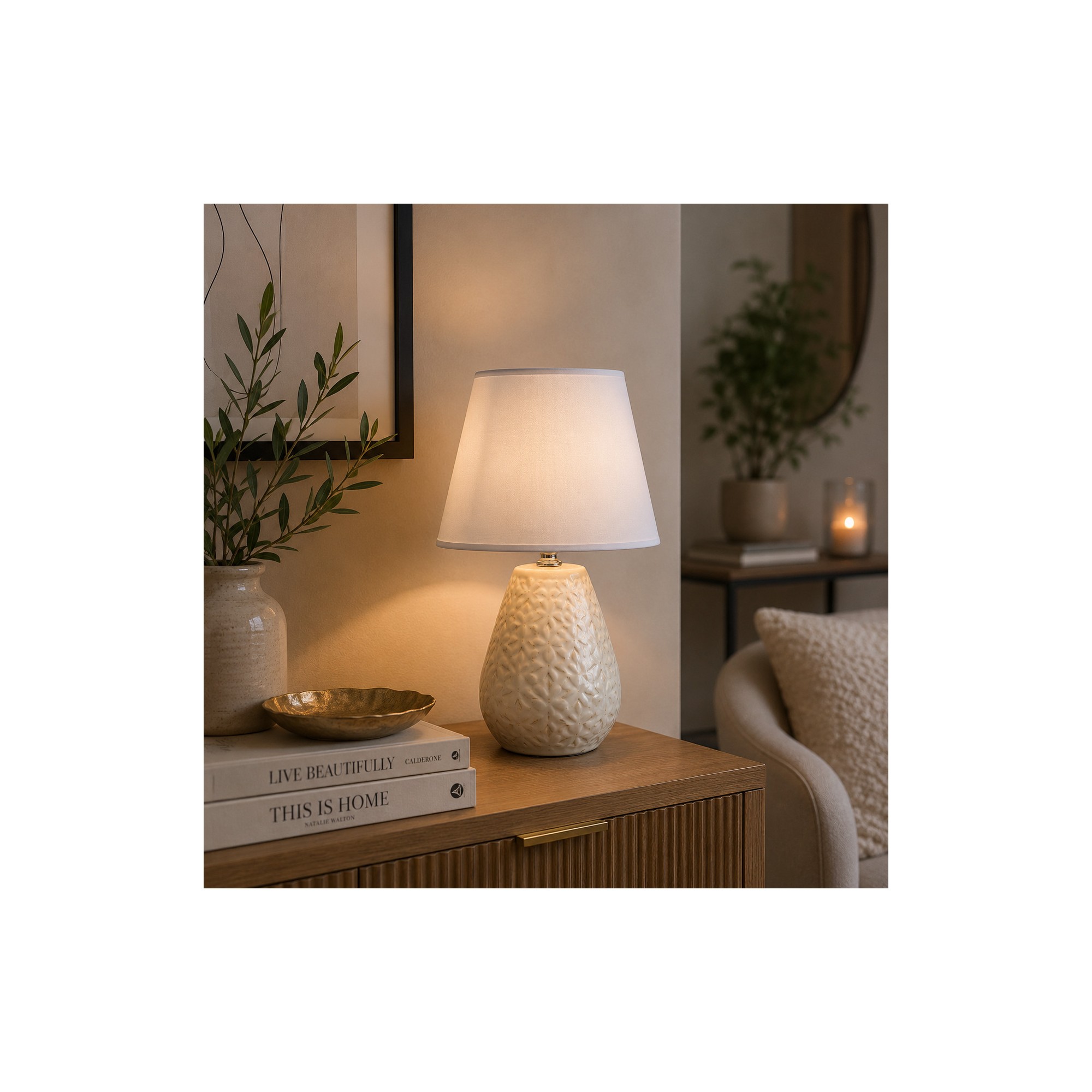 Giulia Grillo Lampada da tavolo LETI BEIGE 22cm x 12cm x 10.5cm