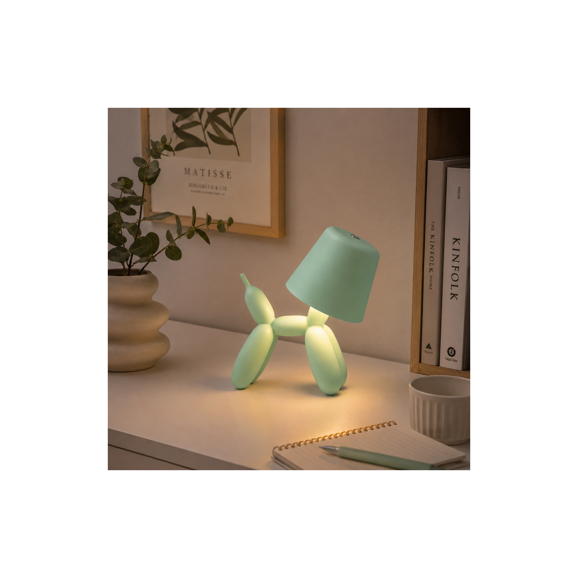 Giulia Grillo Lampada da tavolo LED Balloon Dog Verde