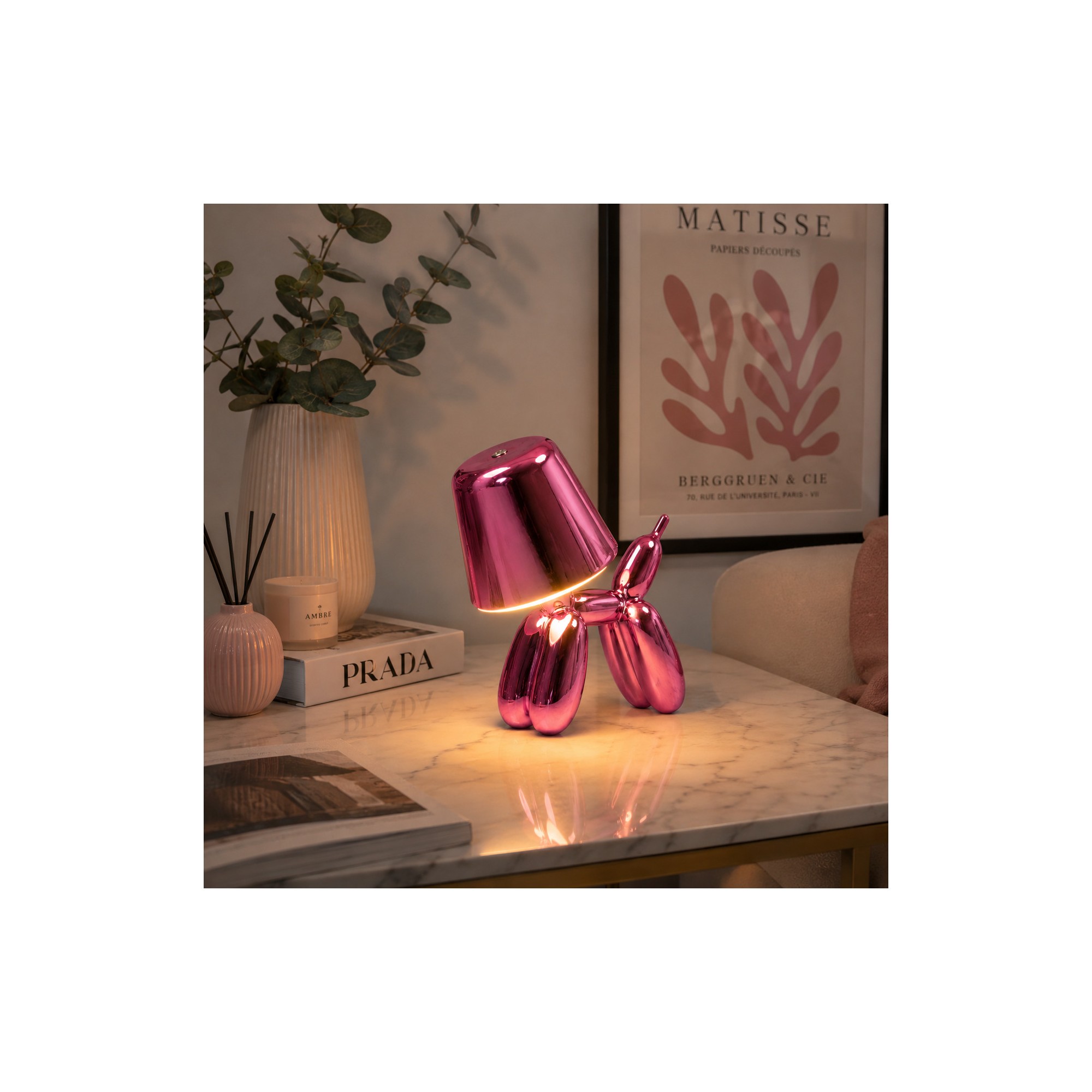 Giulia Grillo Lampada da tavolo LED Balloon Dog Fucsia